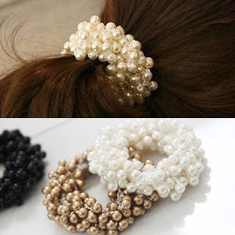 

100PCS / LOT SINGYOU Women Elastic Hair Bands Fashion Girl Pearl Headwear Lady Fashion Hairband Hair Accesses
