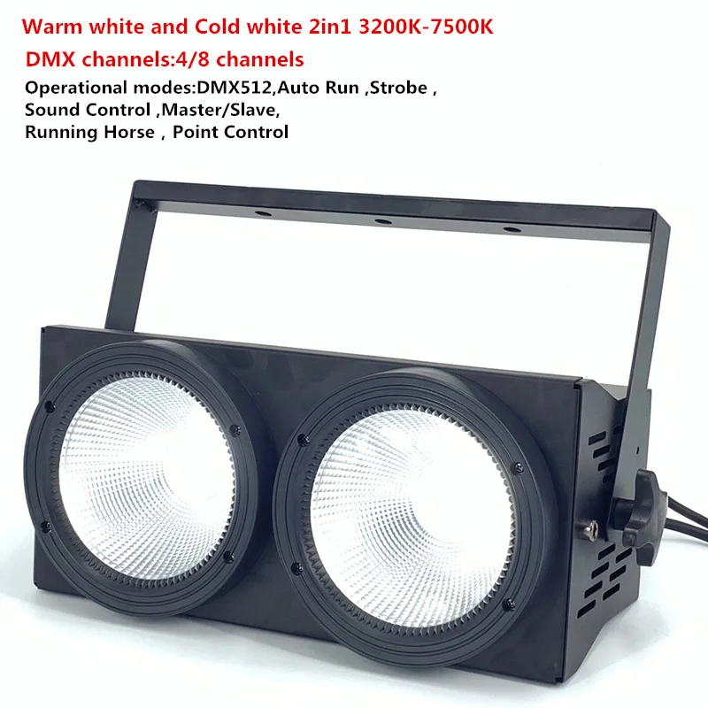 2x100 Вт Led COB Par огни 200 Вт Led audience blinder огни RGBWA UV 6в1 теплый белый, холодный белый светодиодный стробоскоп дискотечная лампа ди-Джея - Цвет: Warm Cold white 2in1