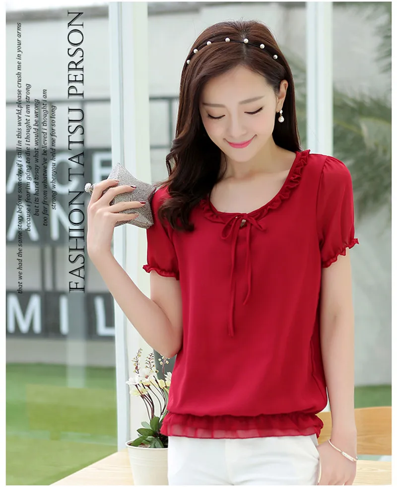2016Women boxy blouse 2015 chiffon shirt color spell a
