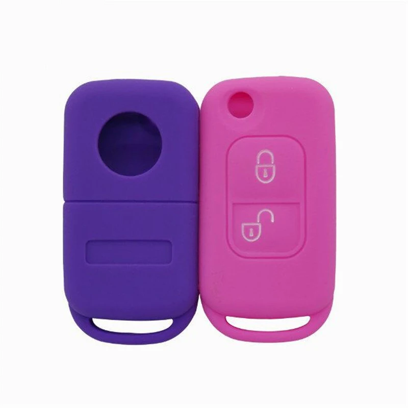 

Silicone Two 2 Buttons Auto Car Flip Folding Key Case Remote Key Cover Skin Shell For Mercedes Benz A C E S Class W168 W202 W203