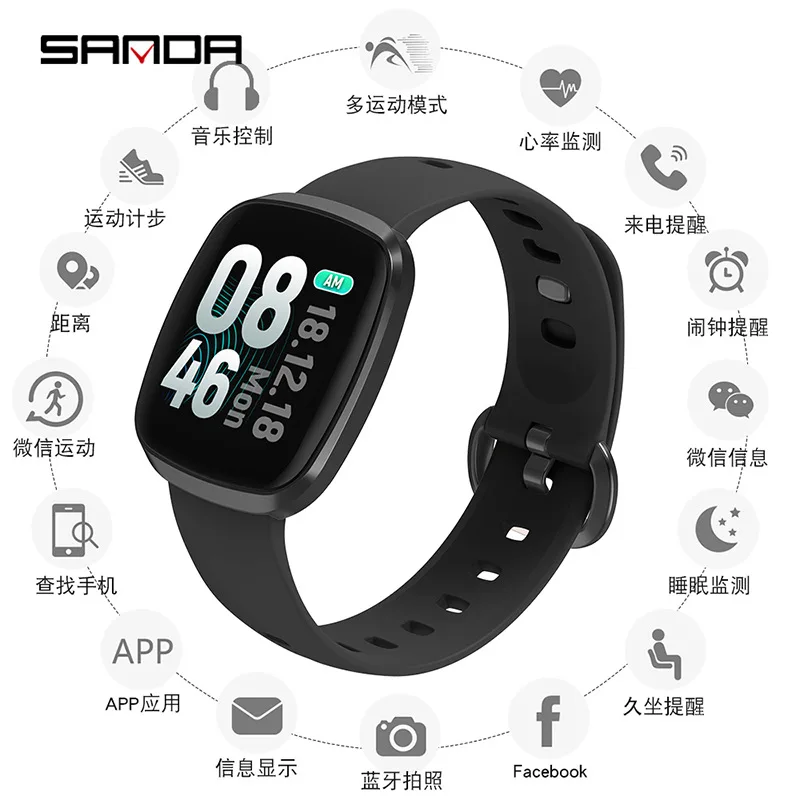 

GT103 Large Screen High Definition Intelligent Bracelet Big Battery Waterproof More Movement Function Pay Watch Flashlight Weat