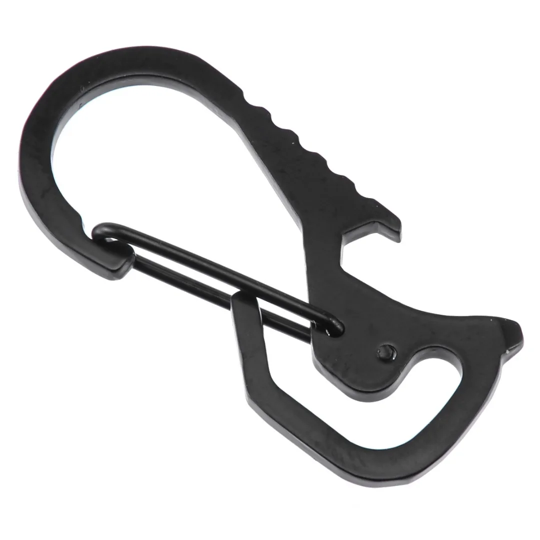 1Pcs Stainless Steel Buckle Carabiner Keychain Hook Multi-functional Key Ring Clip Hanging Outdoor Tools For Camping Hiking