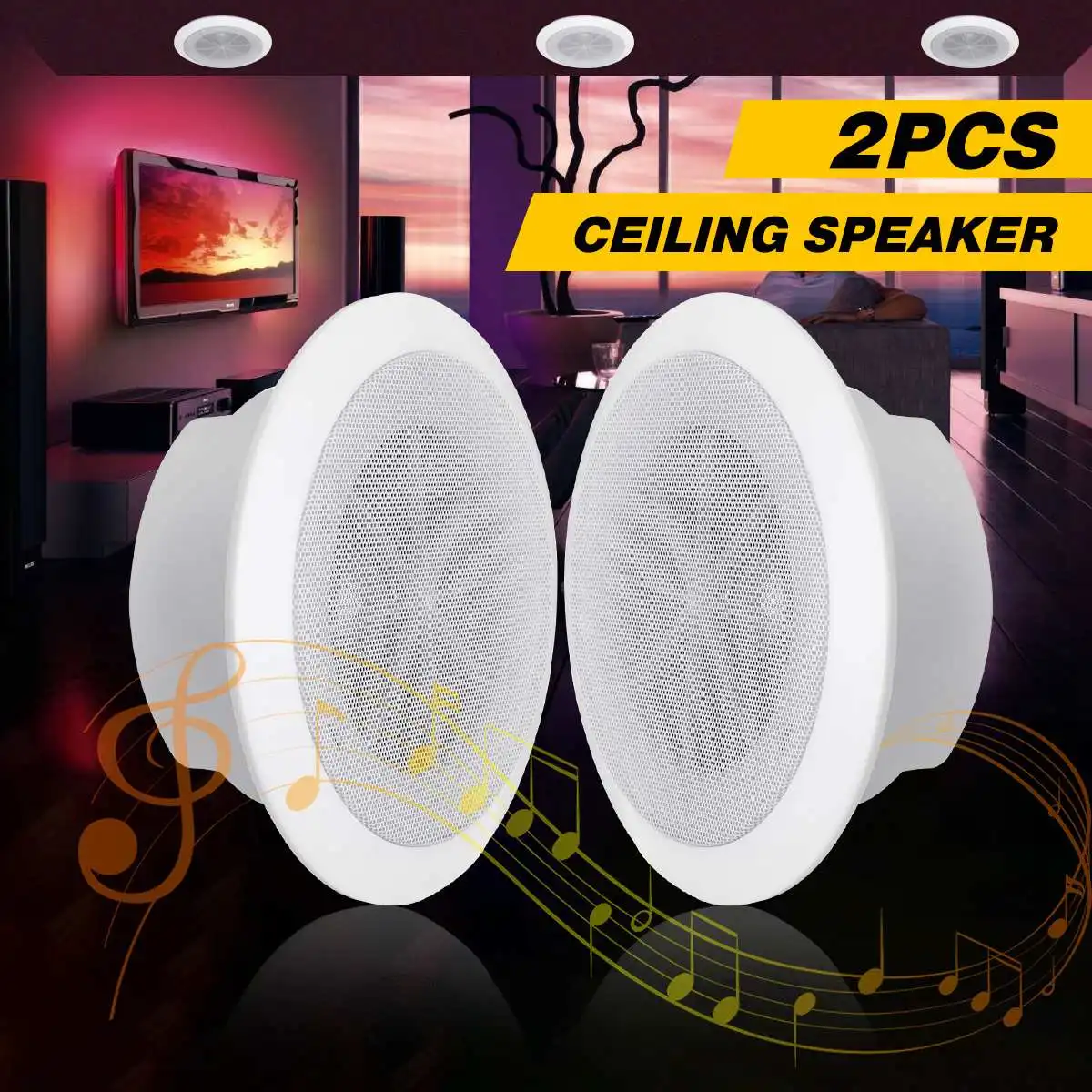 

1pc/2pcs 5 Inch DIY Ceiling Speaker Waterproof Music Systems Loudspeaker Marine Boat Home Bathroom Car Audio Video System