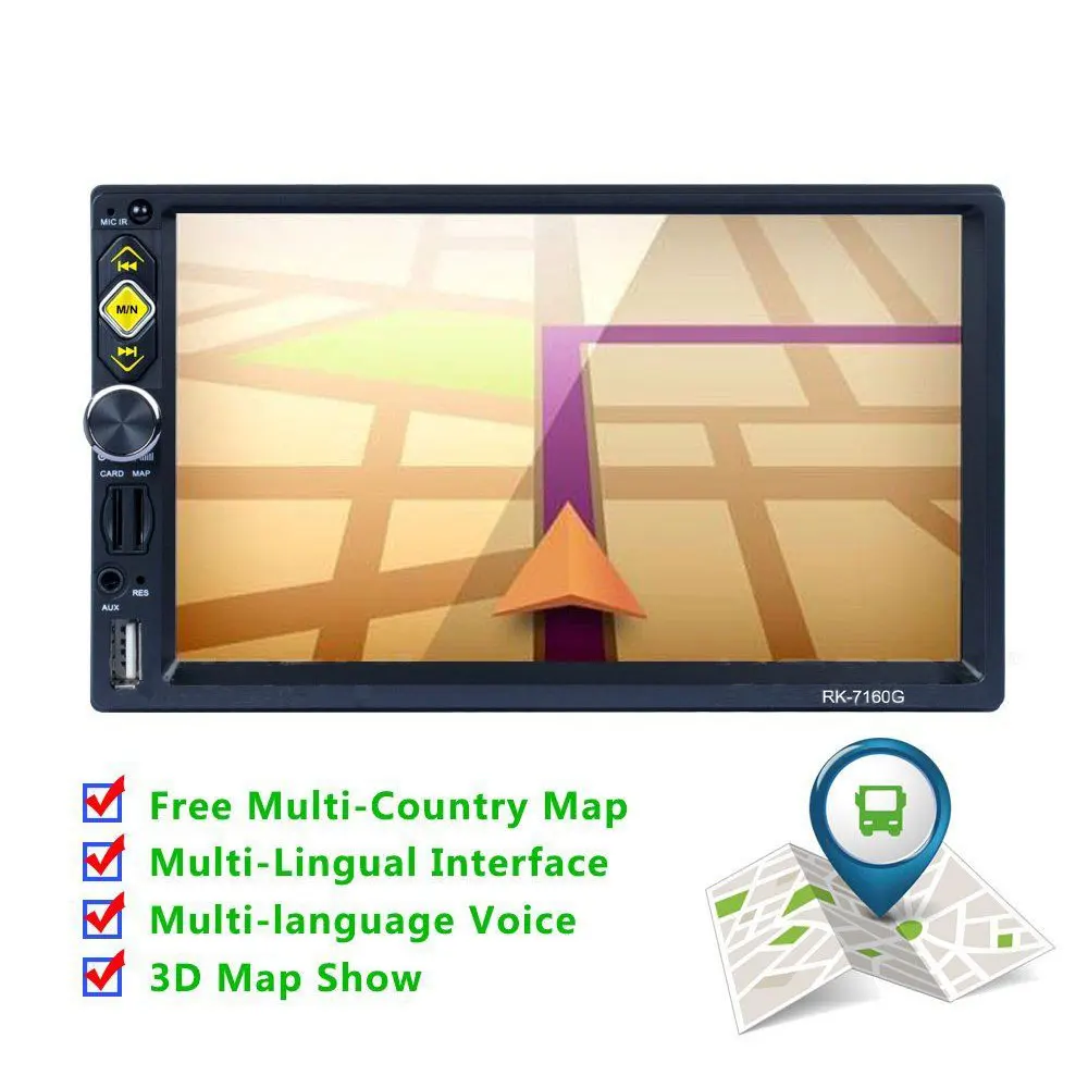 

Gps Navigation 7 Inch Europe Car Radio Gps 2 Din Mp5 Player Touch Screen Bluetooth Audio Stereo Navigator 2018 Eu Free Map