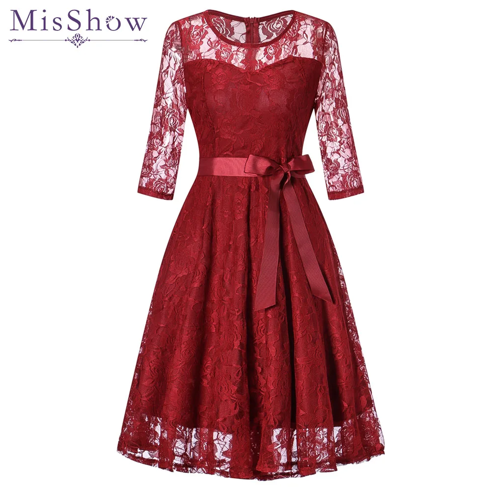 Новинка, винтажное короткое вечернее платье с овальным вырезом, большие размеры, красное вино, кружевное ТРАПЕЦИЕВИДНОЕ вечернее платье, Vestido de Noche, официальные розовые платья