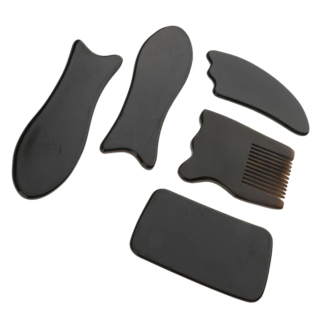 5 Pieces Guasha Full Scraping Massage Back Neck Facial Trigger Point Massager