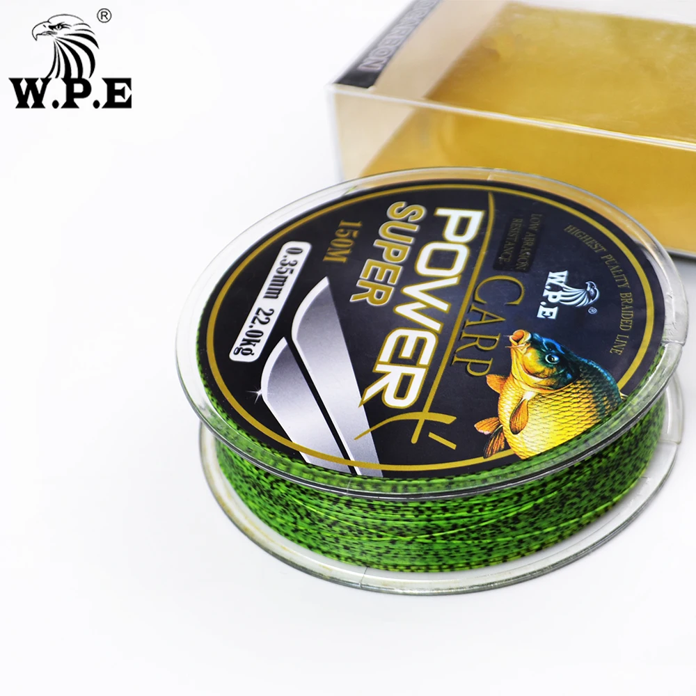 

W.P.E Brand Super Power Carp fishing Line 0.2mm-0.60mm Fluorocarbon Coating Fishing Line 10-41KG Double color Fast Sinking Line