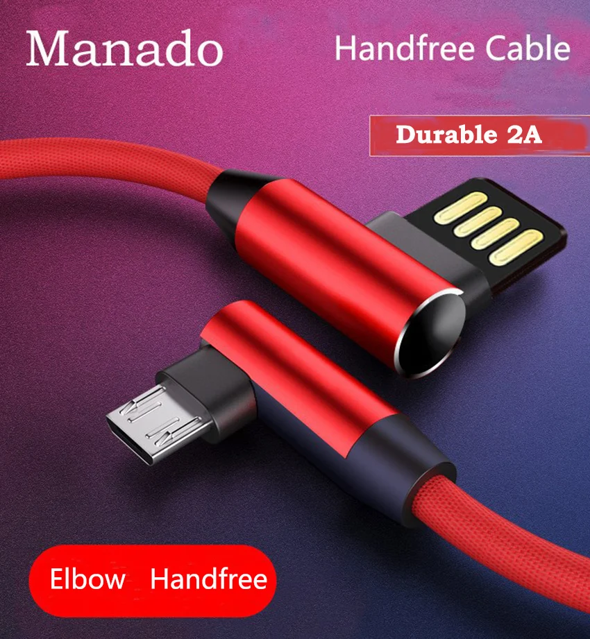 90 degree Elbow Double sided Plug USB Cable Charging For iPhone XS R X