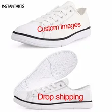 INSTANTARTS/классическая мужская парусиновая обувь на низком каблуке; Индивидуальные изображения; Вулканизированная Обувь На Шнуровке; Прямая поставка; мужские Студенческие туфли на плоской подошве для мальчиков