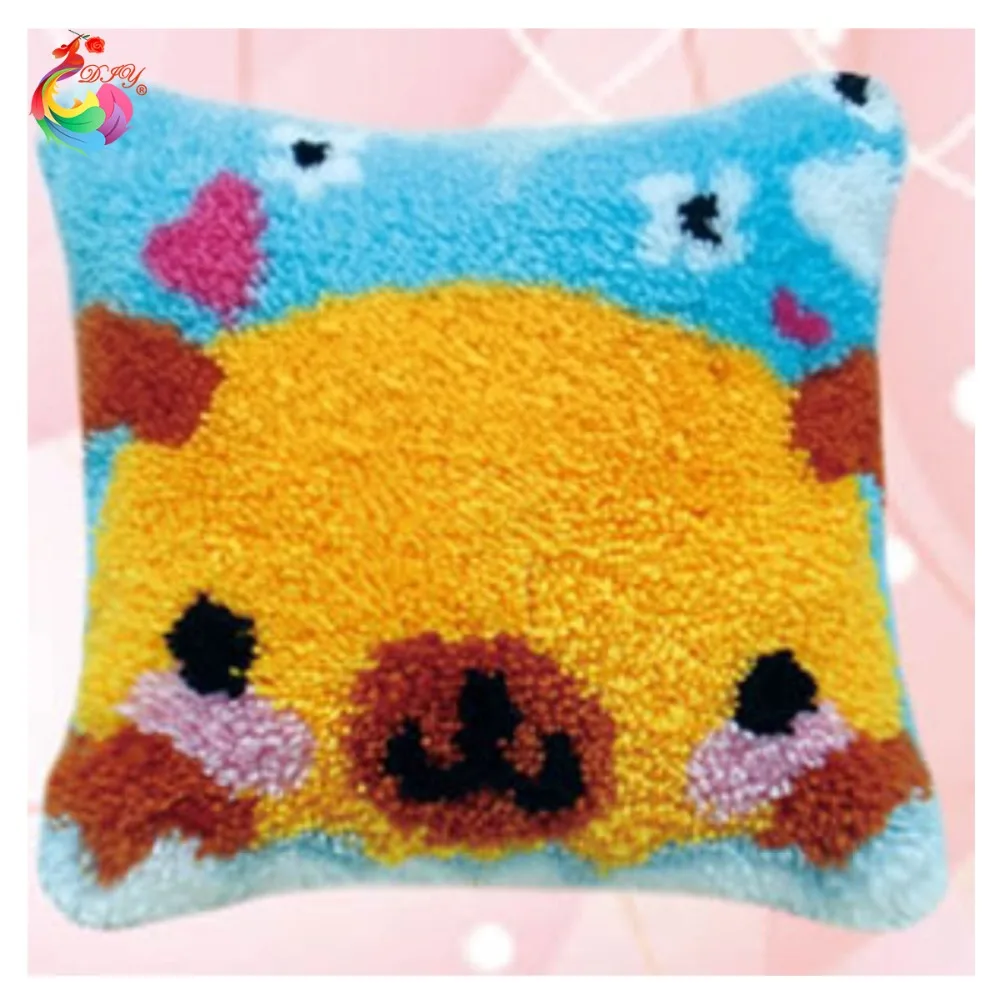 

Horse embroidery pillow cross-stitch pillow carpet embroidery latch hook pillow do it yourself latch hook rugs diy rugs
