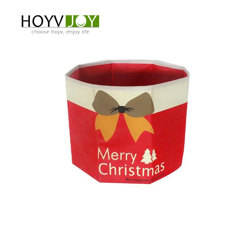 

Non-woven Christmas tree skirt foldable Merry Christmas letter bow Christmas decoration New Year decoration HOYVJOY