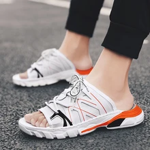 Mangobox Summer Shoes For Unisex Black White Men Athletic Sandals Hard-Wearing Women Beach Sport Shoes Outdoor Walking Sneakers crocodile summer women height beach sneakers outdoor soft walking shoes women leisure sandals femme light cushion sport shoes