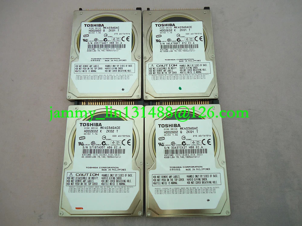 

TOSHI MK4036GAC MK4036GACE DISK DRIVE HDD2E02 2G02 DC+5V 1.3A/1.1A 40GB 8455MB FOR mercedes-benz car HDD navigation systems