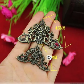 

50Pcs 33mm wooden trumpet alloy fillet corner decorative corner wine gift box PACKER angle triangle corner decoration