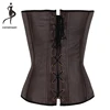 Punk Style Halterneck Basque Corselet Women Body Shaper Lace Up Boned Corset Black Brown 901# ► Photo 3/6