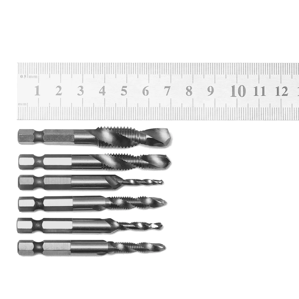 1 шт. M3-M10 сверла с винтовым краном Hss краны Зенковка Deburr набор метрических комбинированных бит Высокоскоростная сталь 1/4 в быстросменный шестигранный