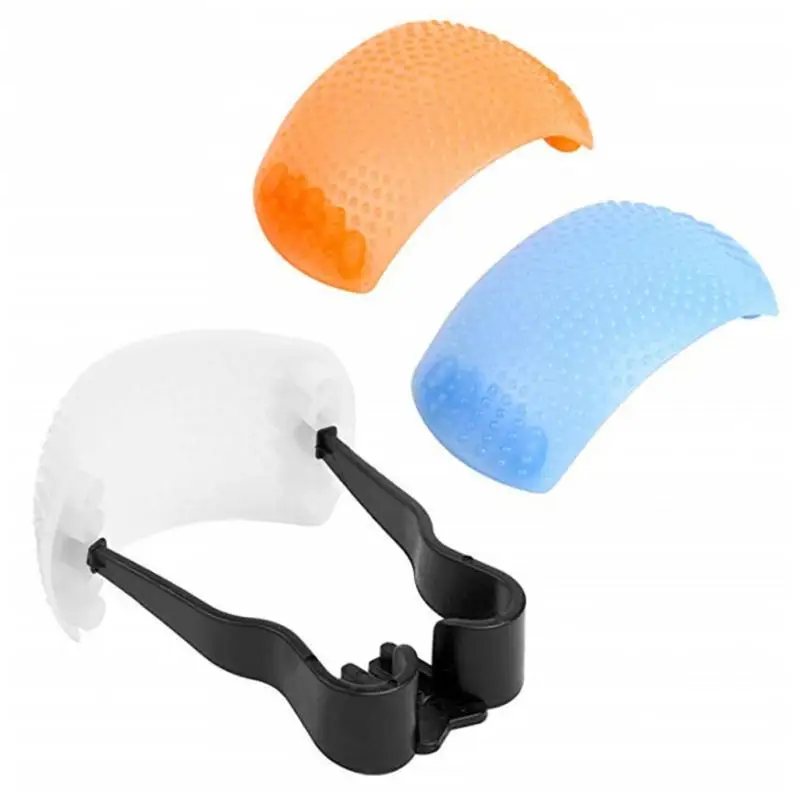 

3 Colors Compact Photography Flash Diffuser Camera Easy Install Professional Plastic Lightweight Height Adjustable Built-in Soft