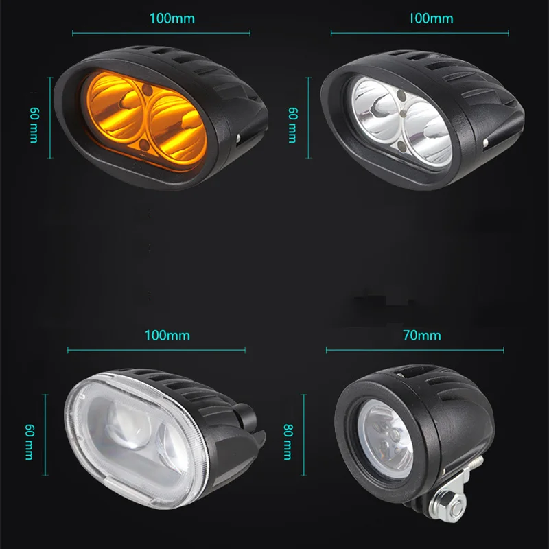 Светодиодный светильник 20 Вт, точечный противотуманный фонарь, 4WD AWD 4X4, для мотоцикла, внедорожника, вездехода, звукоснимателя, налобный светильник для автомобиля, грузовика, прицепа, велосипеда, внедорожника