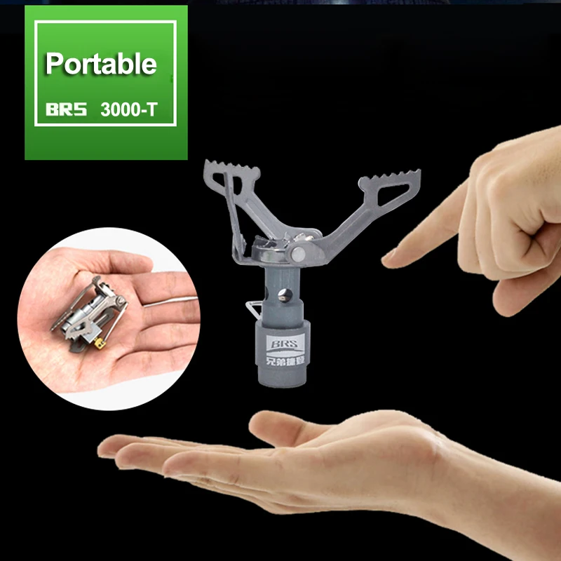 Brs-3000t Folding Mini Ultralight Titanium Outdoor Camping Cook Burner Gas Stove
