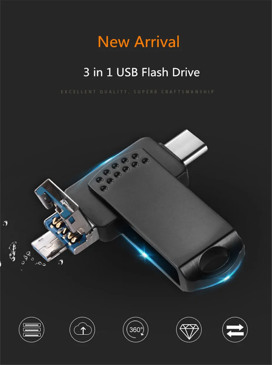 EAGET OTG USB флеш-накопитель 32 ГБ/64 Гб/128 ГБ Флешка USB 3,0 металлическая ручка-накопитель 64 Гб ключ USB флеш-карта памяти для телефона Android