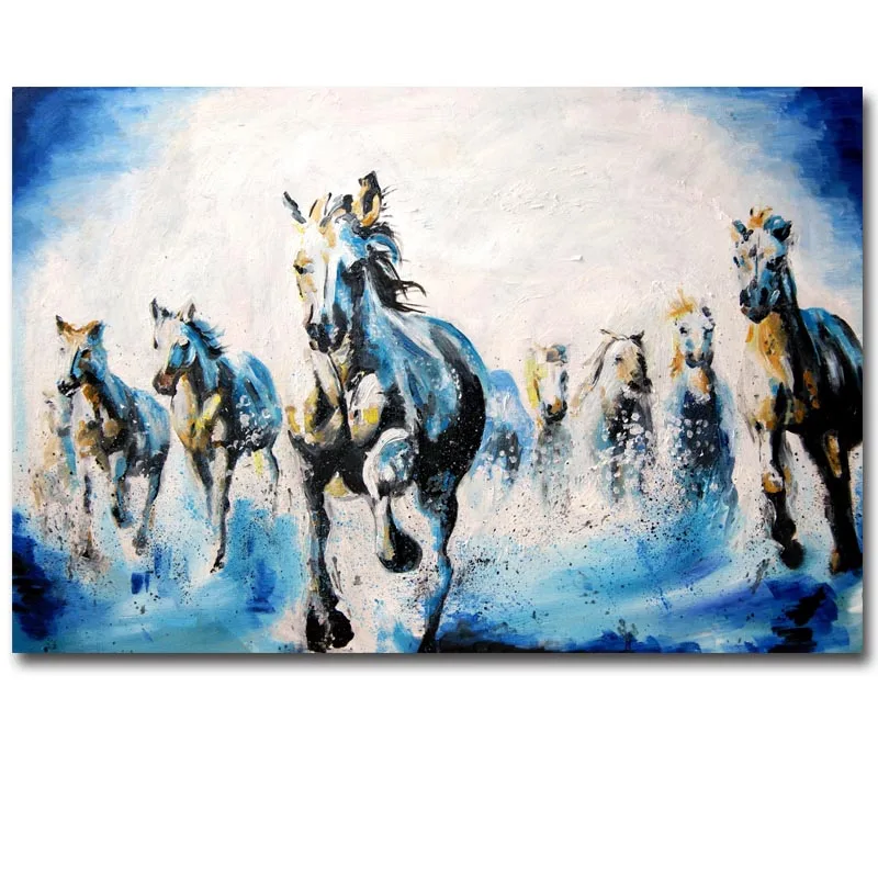 Modern Galloping Horses Oil Painting Horse On Canvas Wall Art Picture