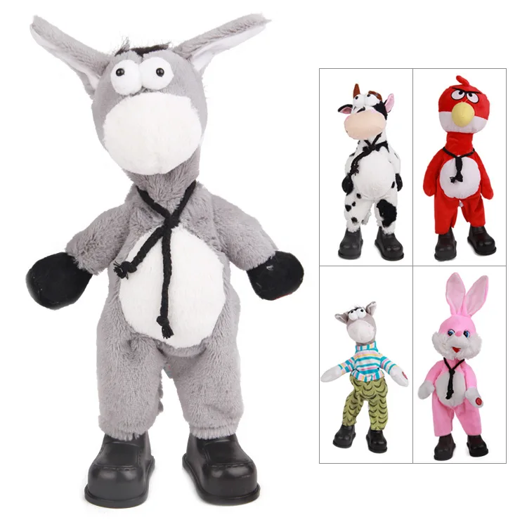 Animais de Pelúcia Animais de Estimação Balançou a Cabeça de Burro Cantando e Dançando Brinquedos para Crianças Presente de Natal Elétrico Voando Engraçado 2 Animais eletrônicos