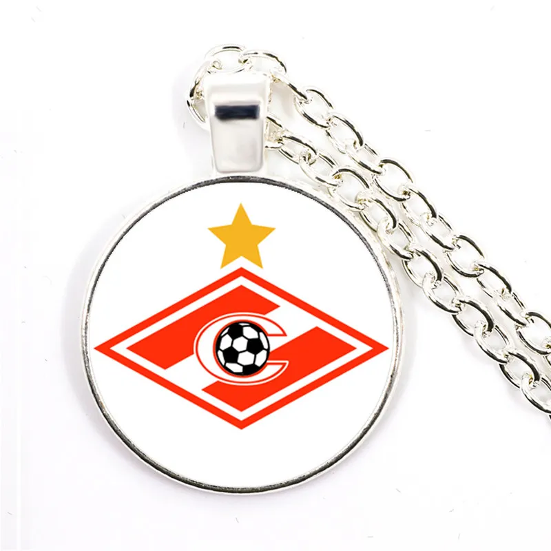 FC Spartak Moscow Football Club Glass Cabochon Necklace спспартак Football Leagues Logo Soccer Club Pendant Necklace For Fans