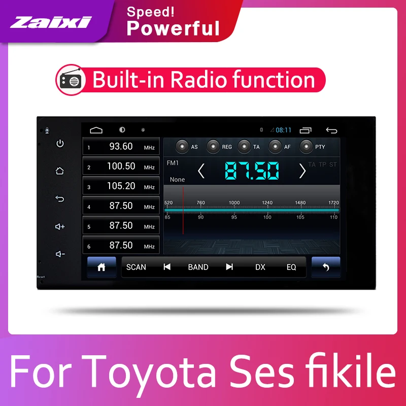Sale ZaiXi 2din Car multimedia Android Autoradio Car Radio GPS player For Toyota Ses fikile 2004~2019 Bluetooth WiFi Mirror link Navi 1