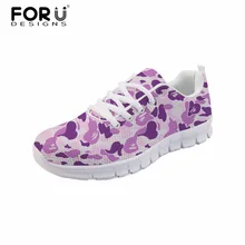 FORUDESIGNS/; модные женские туфли на плоской подошве с камуфляжным принтом; женские кроссовки; сезон весна; Повседневная удобная сетчатая обувь для дома