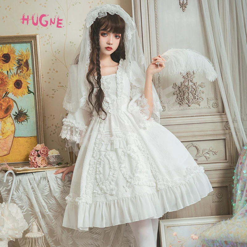 Gorgeous-White-Wedding-Dress-Half-Bell-Sleeve-Lolita-Party-Dress(3)