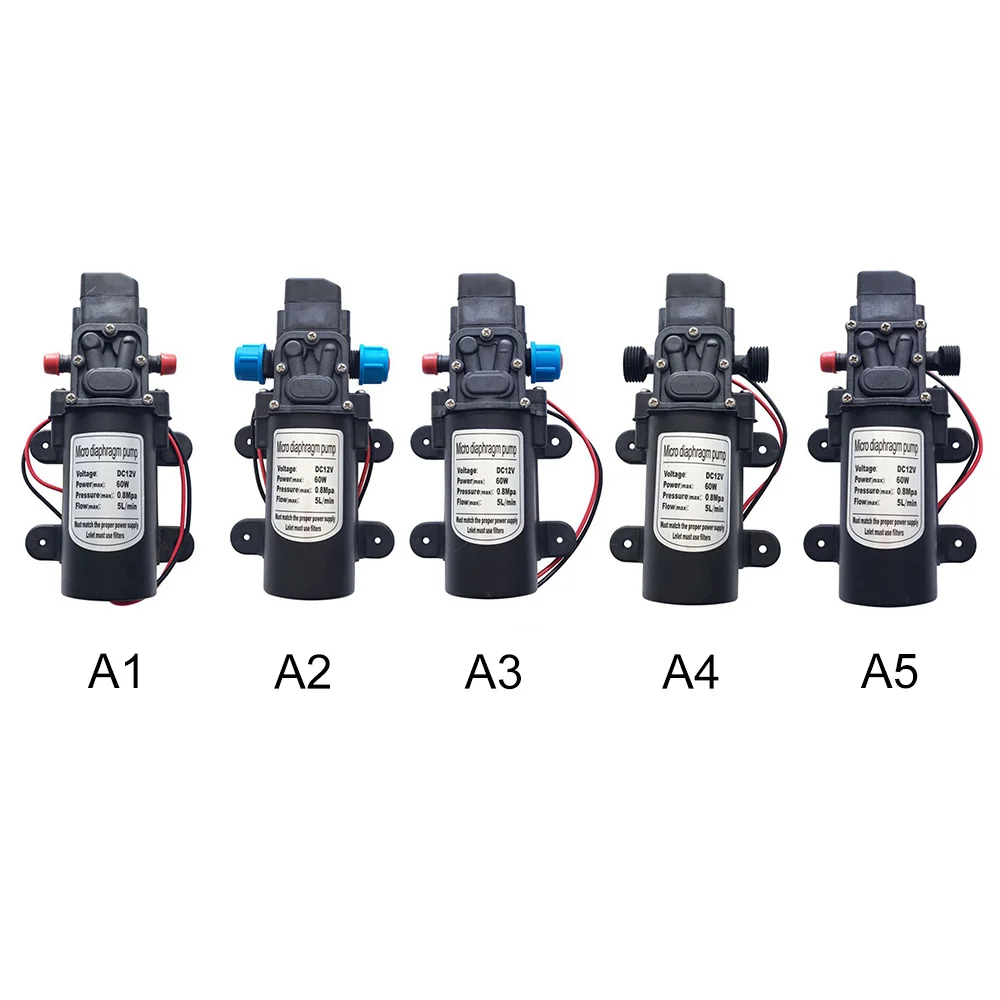 

DC 12V 60W 70PSI 3.5L/min Agricultural Electric Water Pump Black Micro High Pressure Diaphragm Water Sprayer Car Wash