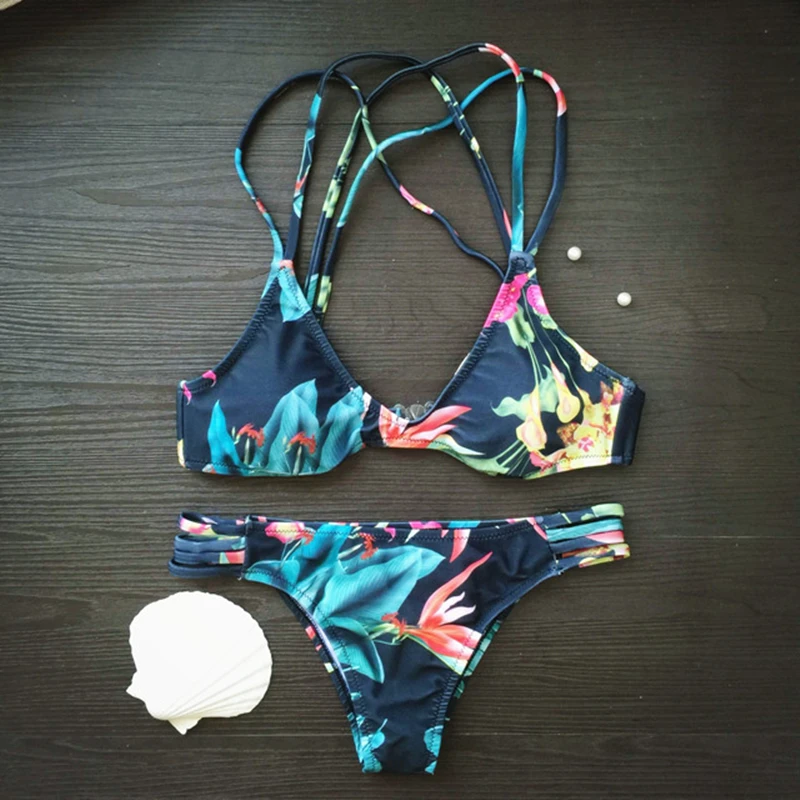 

New Sexy Bikini stripe swimsuit maillot de bain femme Summer Women Swimwear bikini push up 2017 biquini maillot de bain badpak