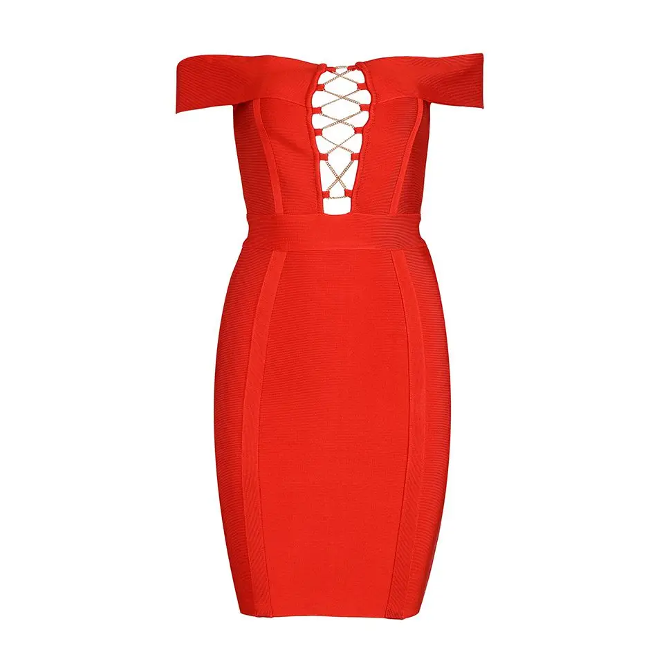 2018 Newest Summer Bandage Dress Women Celebrity Short Sleeve Off Shoulder Sexy Night Out Party Dress Women Vestidos Wholesale (6)
