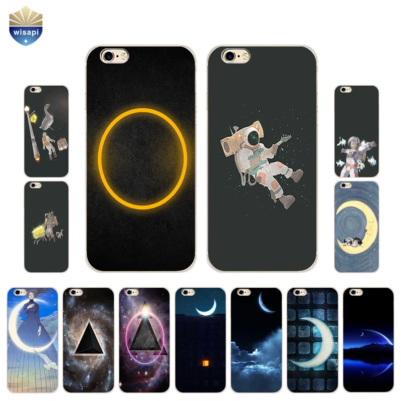 Чехол для телефона 4 7 дюйма iPhone 6/6S чехол 6 Plus 5 6S мягкий из ТПУ с рисунком Луны и