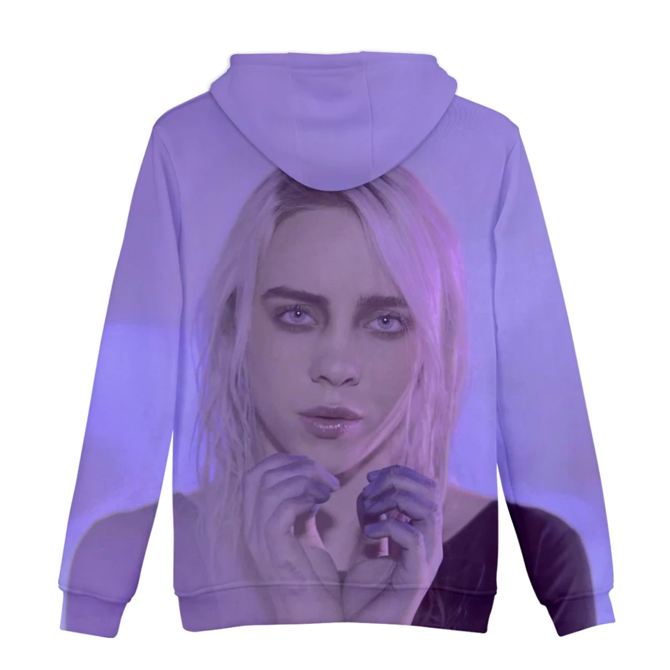 Billie Eilish 3D толстовки женские мужские Модные осенние Harajuku Billie Eilish 3D принт женские толстовки и толстовки желтый 4XL