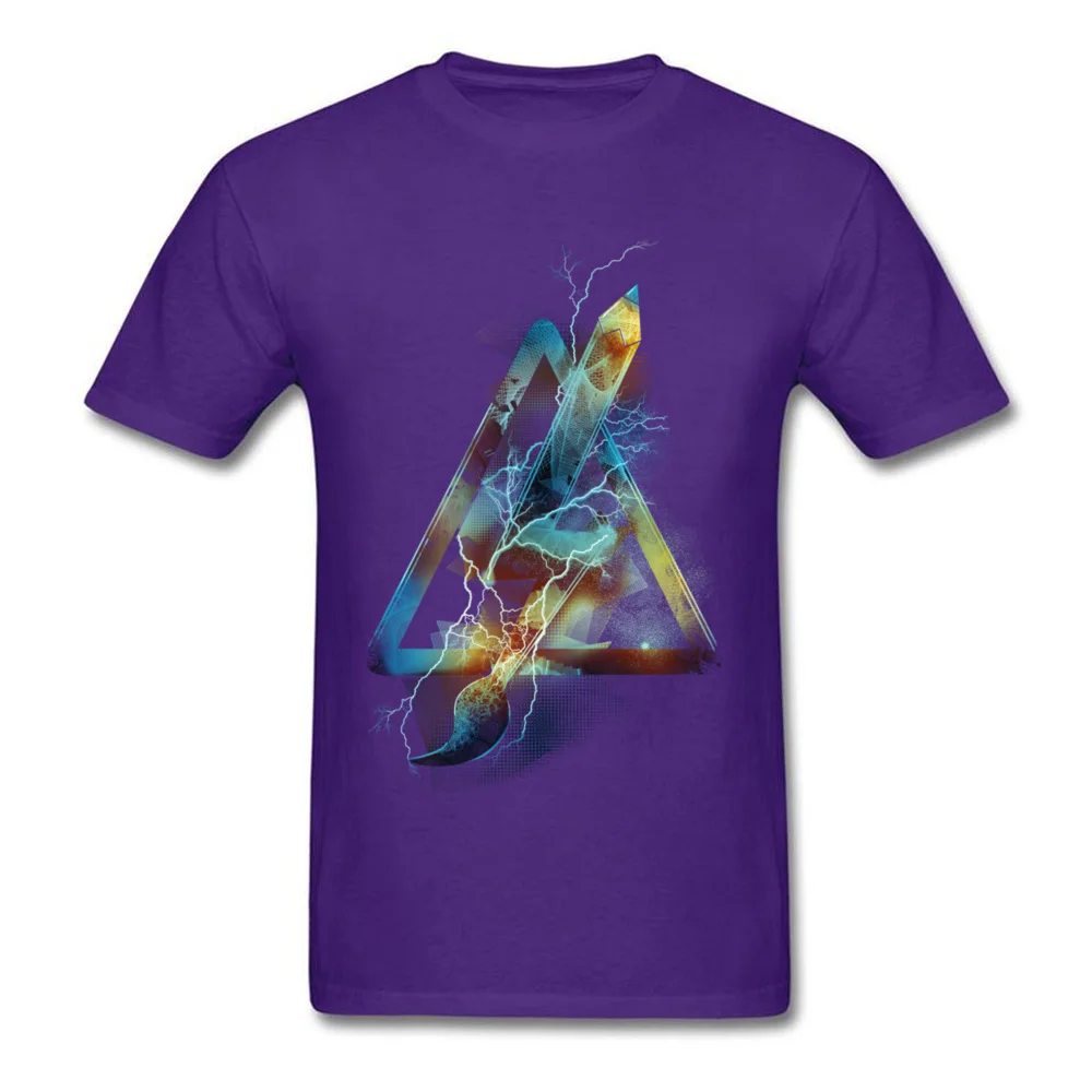 Men Tops Shirts High Tension Family Printing T-Shirt Pure Cotton Short Sleeve Printed On Tee-Shirts Crew Neck Wholesale High Tension purple