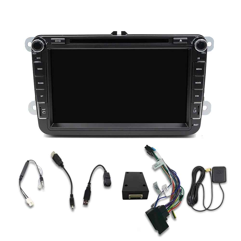 Cheap VW 2din 8" Quad-Core 1+16G Android 8.1 Car Radio DVD Player with Touch Screen  Wifi BT HD 1024*600 MirrorLink for VW 5
