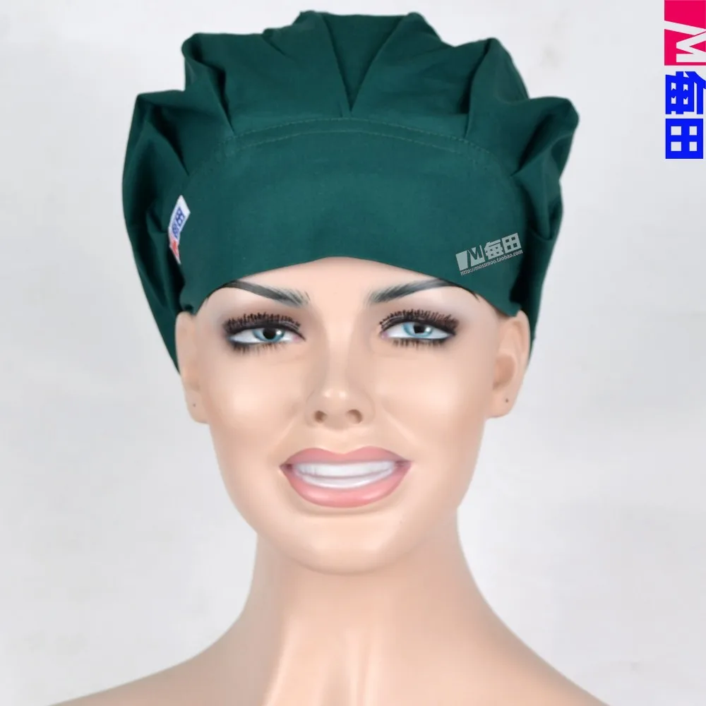 Хирургические начес Шапки, лаборатории шапка темно-зеленый