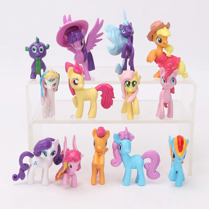 Игрушки My Little Pony, 13 шт., 5,5-8 см, пони, ПВХ, фигурки, радуга, тире, сумеречные Искорки, дракон, принцесса, Селестия, куклы