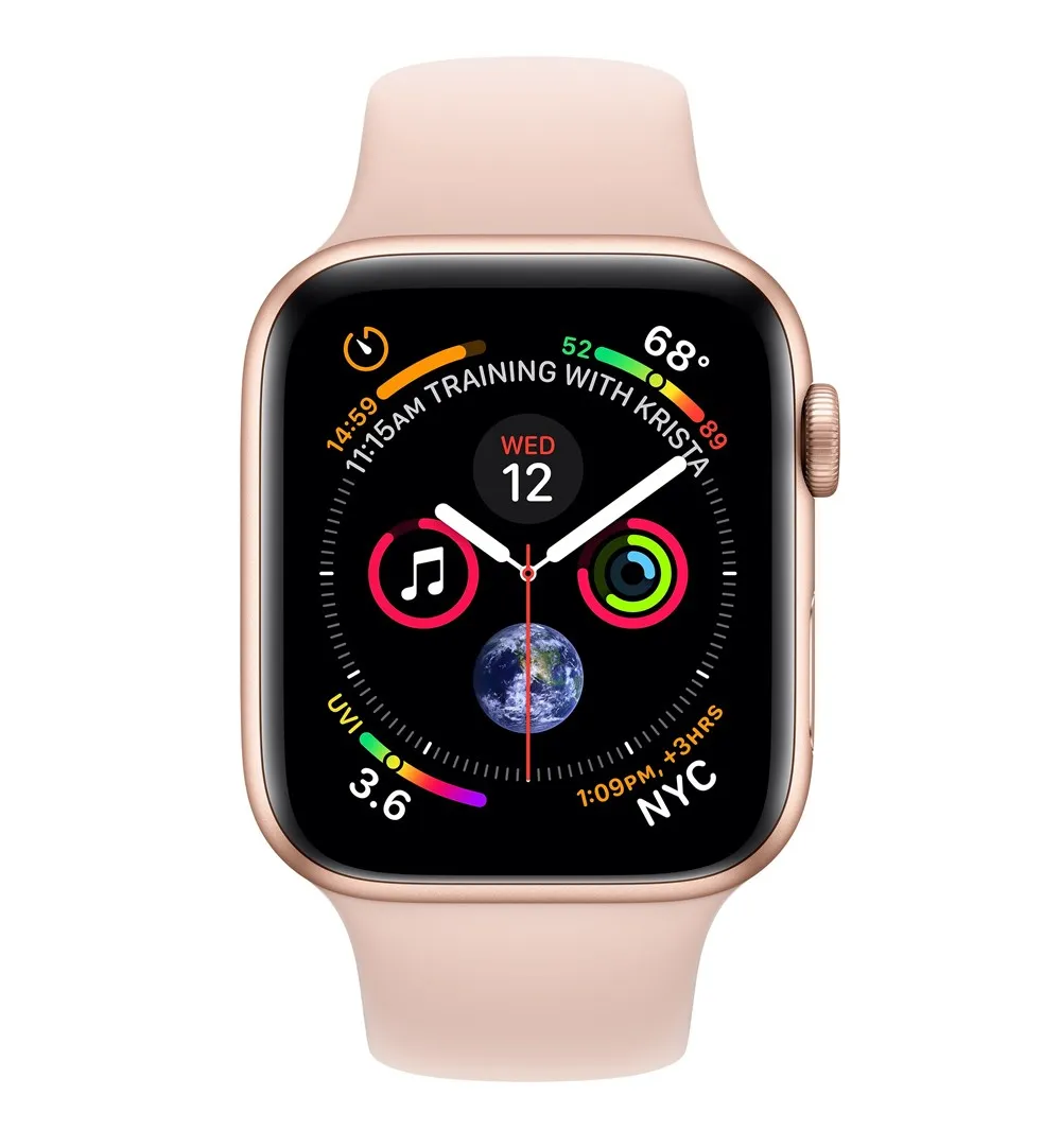 Apple Watch Series 4, OLED, сенсорный экран, gps (satellite), сотовый, 36,7 г, золотой