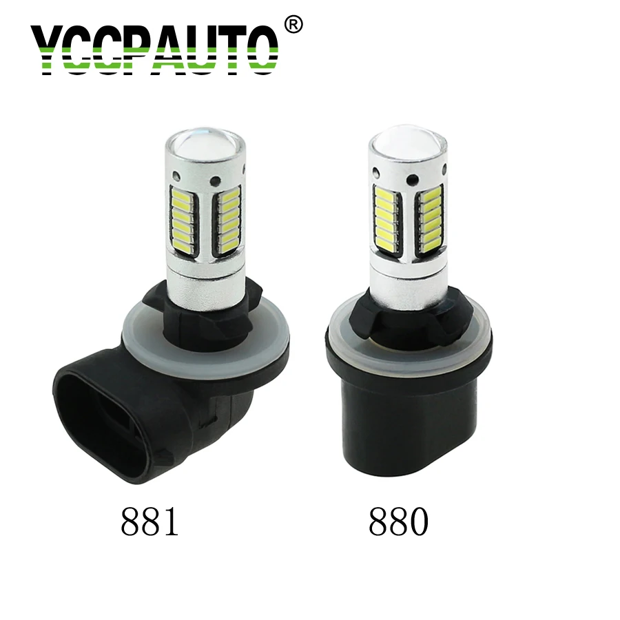 

YCCPAUTO 1Pcs H27 H27W2 881 880 Car LED Fog light Bulbs 30smd 4014 LED Yellow White Auto Fog Lamp Daytime Running Lights 12V