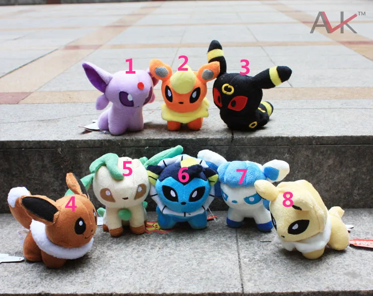 free shipping 10pcs set hot sales Movie anime 8styles pokemon plush toys baby kids security Q