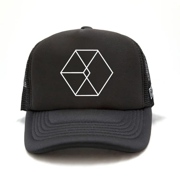 exo kpop различные стили унисекс плоский козырек/шляпа exo k-pop корейский Vogue snapbacks регулируемые кепки козырьки tide Chapeu - Цвет: Черный