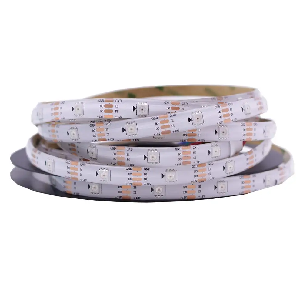 Bande lumineuse rgb LED à double Signal adressable individuellement, 1 m/5 m 30/60/144 Pixels, WS2815 DC12V (WS2812B/WS2813)