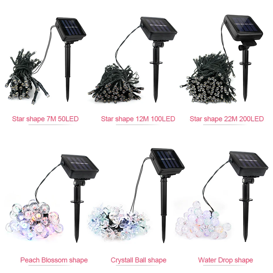 

30/50/100/200 LEDs Fairy Light Waterproof Outdoor LED String Light Solar Decoration Light for Christmas Party Garden Decoration