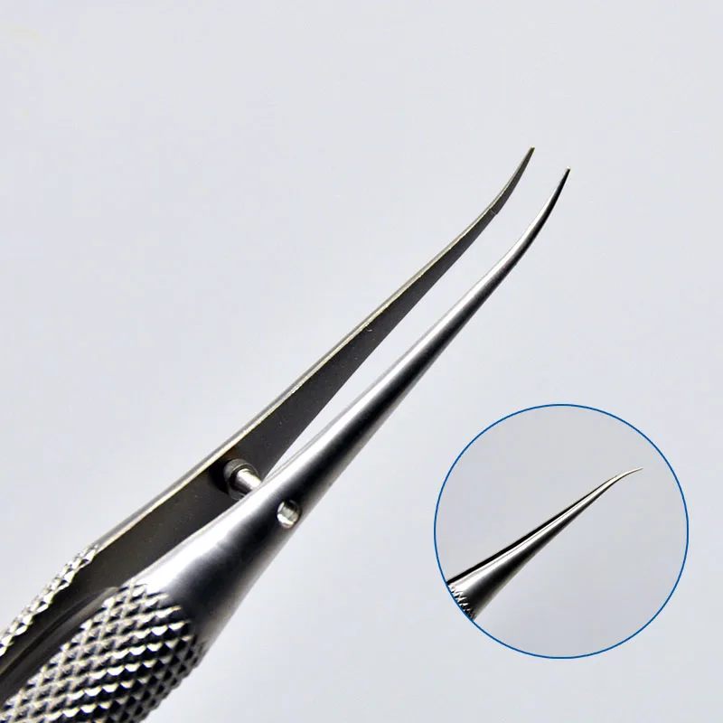 

11cm Stainless Steel Round Handle Eyelid Tweezers Tooth Platform Ophthalmic Instruments 14cm