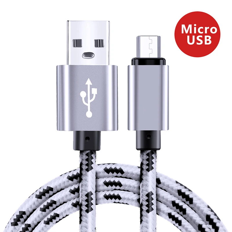 Микро USB кабель 2 м 1,5 м нейлон Быстрая зарядка USB кабель для передачи данных для samsung Xiaomi huawei планшет Android мобильный телефон usb зарядный шнур