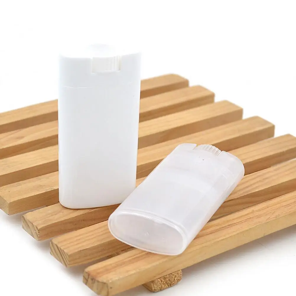 

New Deodorant Containers Clear White Refillable Bottles Fashion Cool Lip Tubes Plastic Empty Oval Lip Balm Tubes