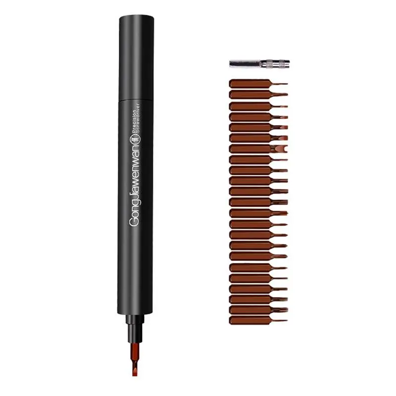 Kopen Oplaadbare Elektrische Schroevendraaier Bit Set Mini Multi Functionele Schroevendraaier Power Reparatie Tool + Precisie 24 Schroevendraaier Bits