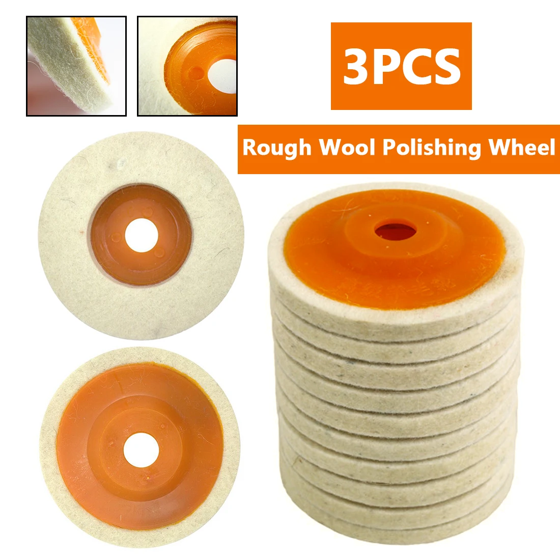 

3Pcs 4'' 100mm Polishing Pad Wool Buffing Angle Wheel Grinder Felt Polishing Disc for Rotary Tool Abrasive Grinding Wheel